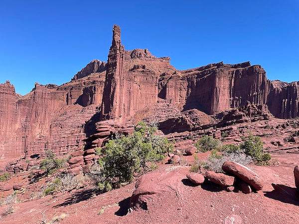 Udsigt fra toppen af Fisher Towers.