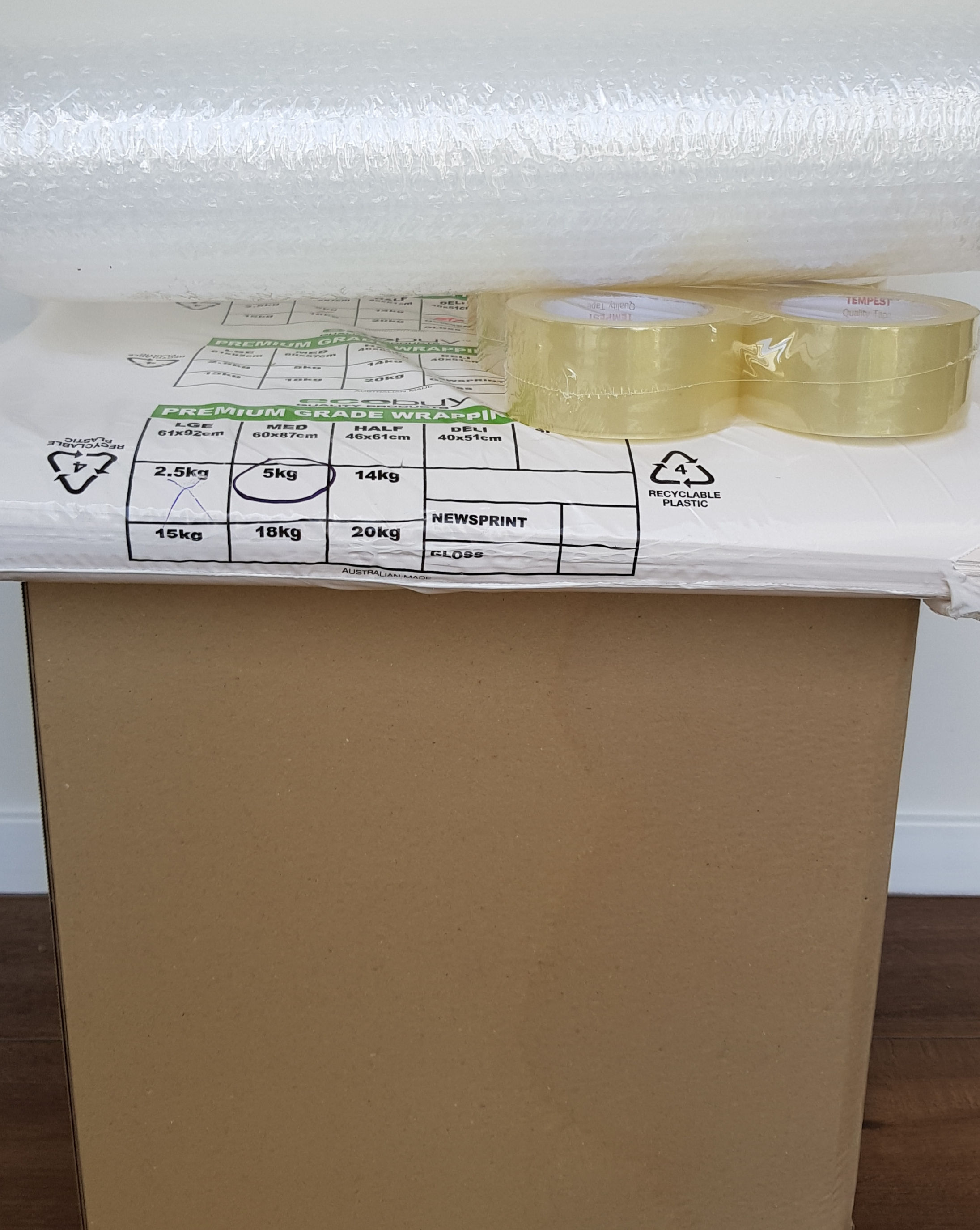 Bundle 1B 20 x 52lt Book box , paper, bubble, tape)