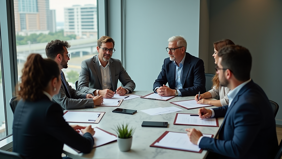 High angle view of a virtual meeting between Australian and Indonesian accounting teams