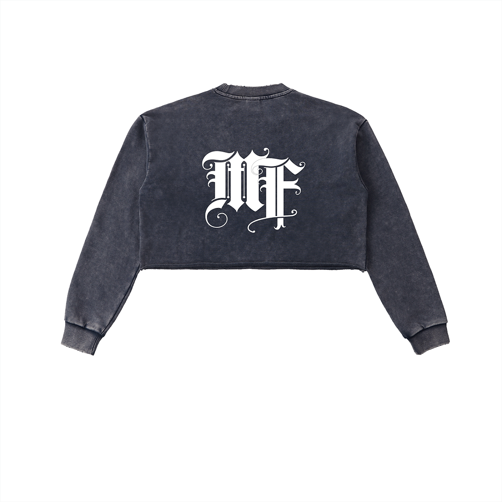 Thumbnail: Snow Washed Raw Edge Cropped Sweatshirt