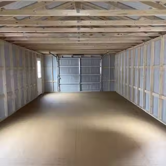 High angle view of metal shed with a sleek design