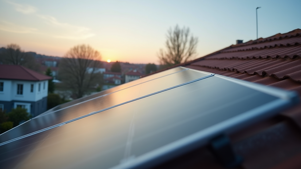 Close-up view of solar panels installed on a residential rooftop