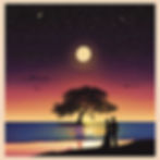 Lovers Moonlight On Caribbean Seaside