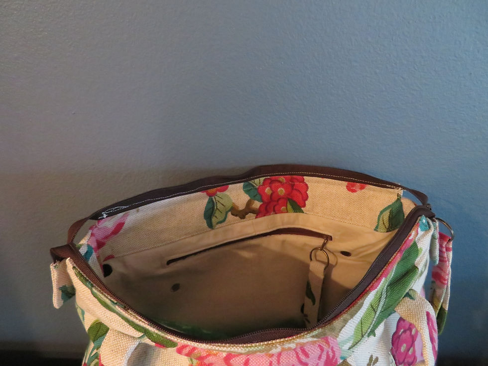 Thumbnail: SUMMER FLORAL with brown zipper