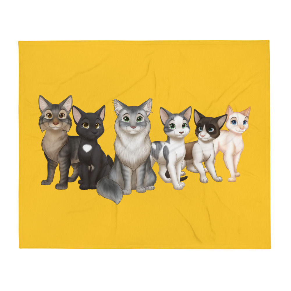 The Cats and Crew Blanket Yellow