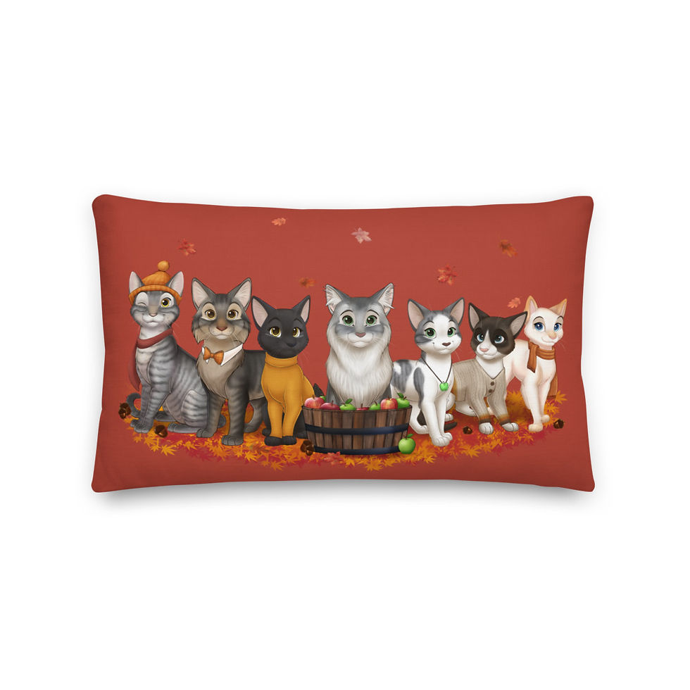 The Cats and Crew Autumn Premium Pillow