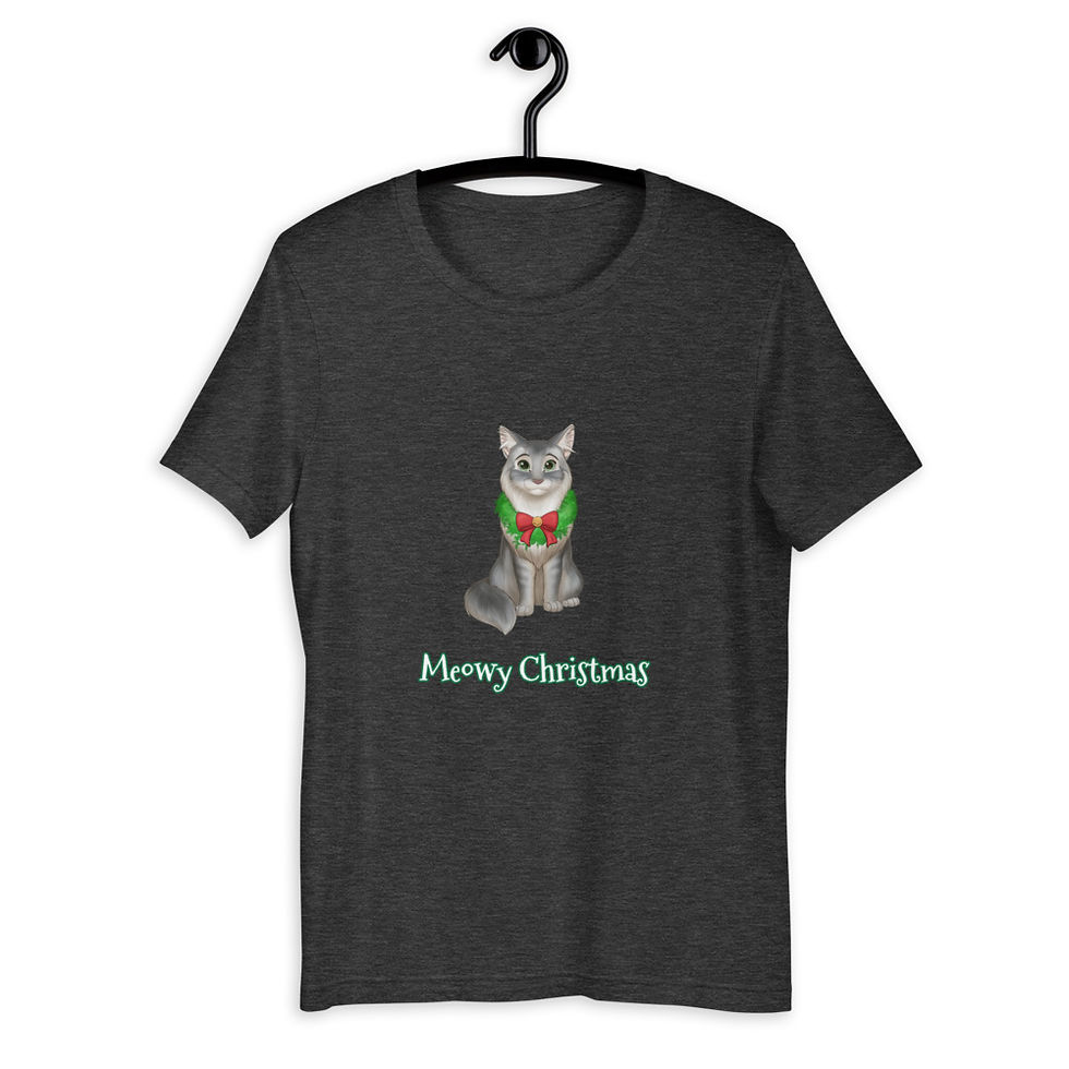Thumbnail: Rockie Christmas T-Shirt- "Meowy Christmas"