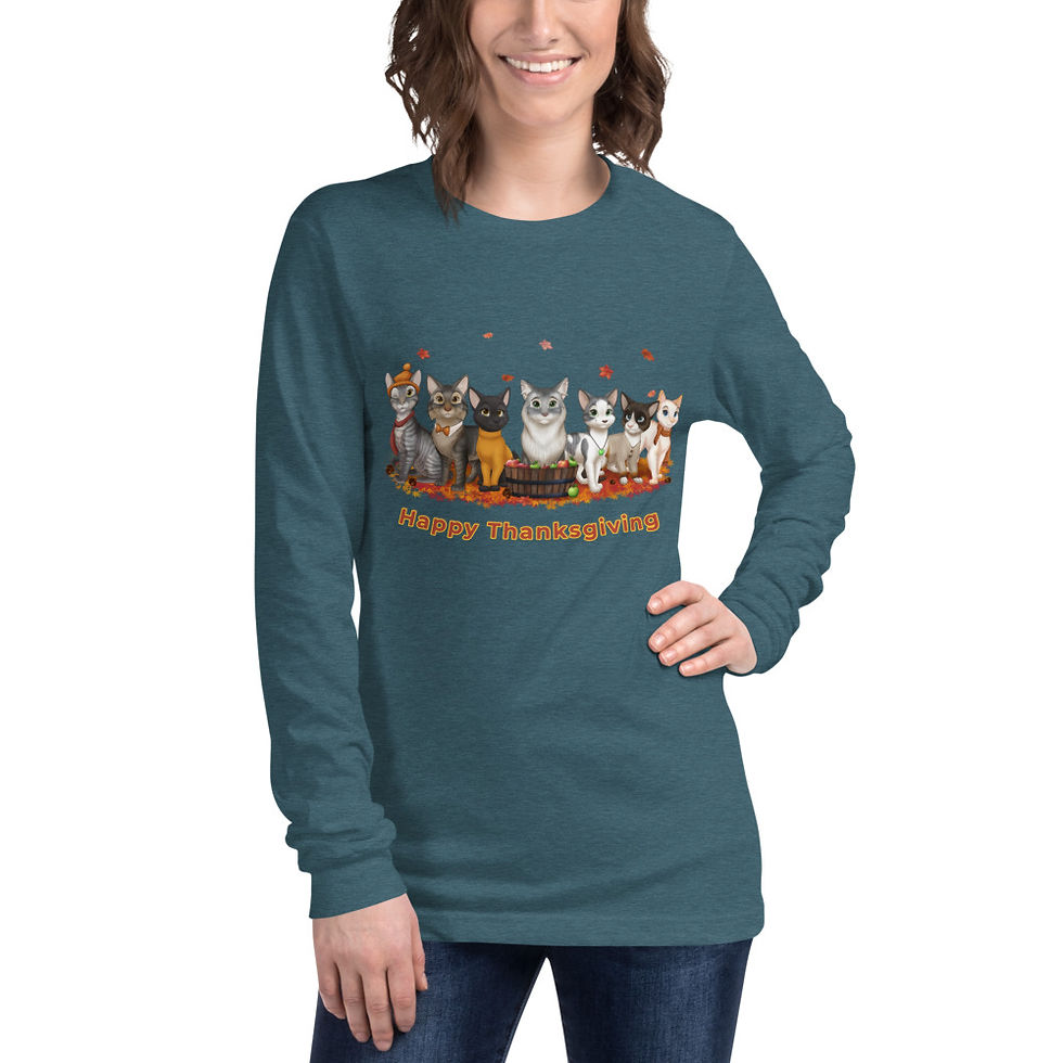 Thumbnail: The Cats and Crew "Happy Thanksgiving" Long Sleeve Tee 