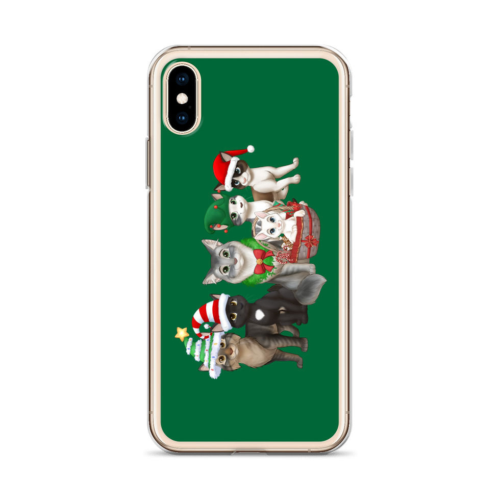 Thumbnail: The Cats and Crew Christmas iPhone Case Green