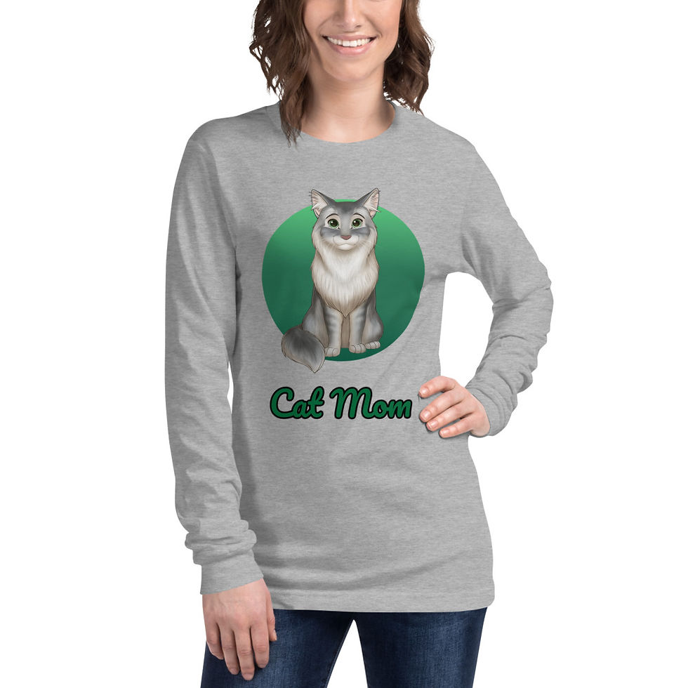 Thumbnail: Cat Mom Rockie Long Sleeve Tee 