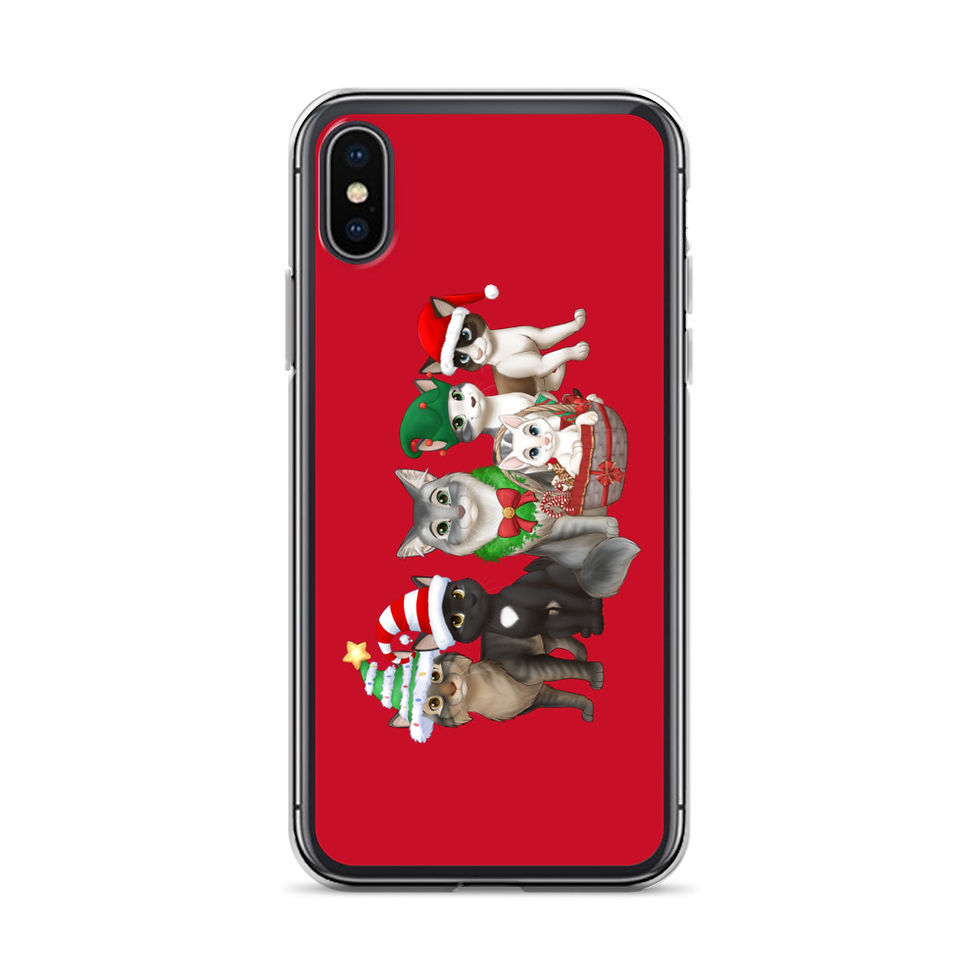 Thumbnail: The Cats and Crew Christmas iPhone Case Red
