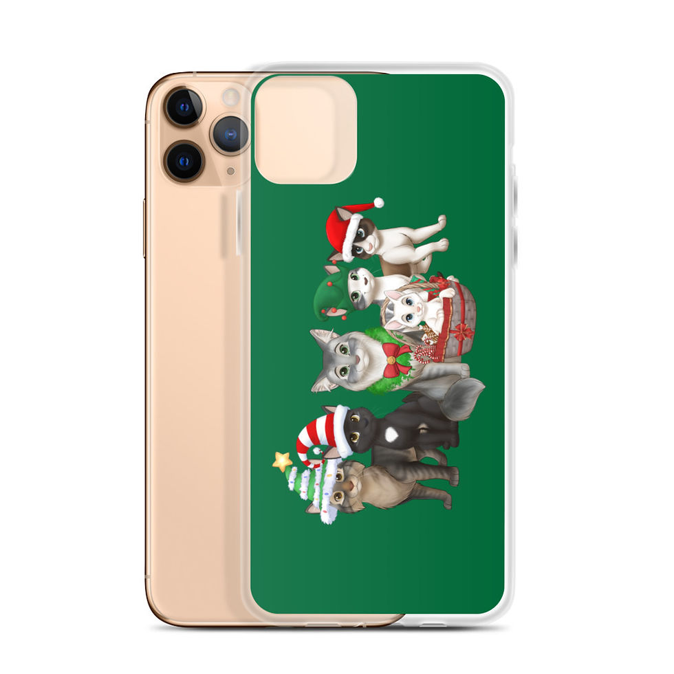 Thumbnail: The Cats and Crew Christmas iPhone Case Green
