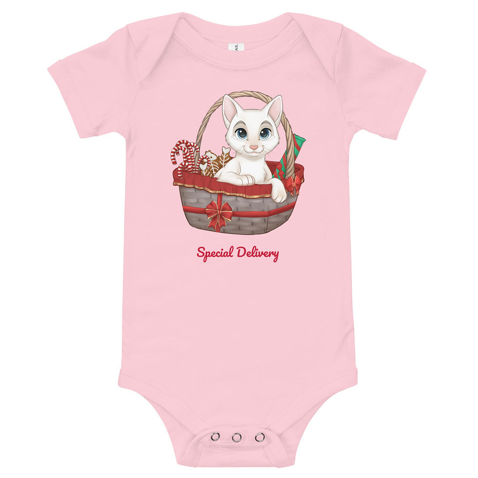 Thumbnail: Ellen Christmas Baby One Piece- "Special Delivery"