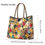Thumbnail: Embroidered genuine leather top handle tote