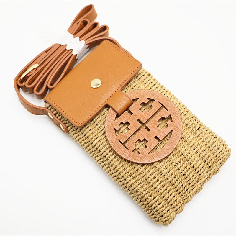 Thumbnail: Straw Wicker Woven Cross body Shoulder Purse