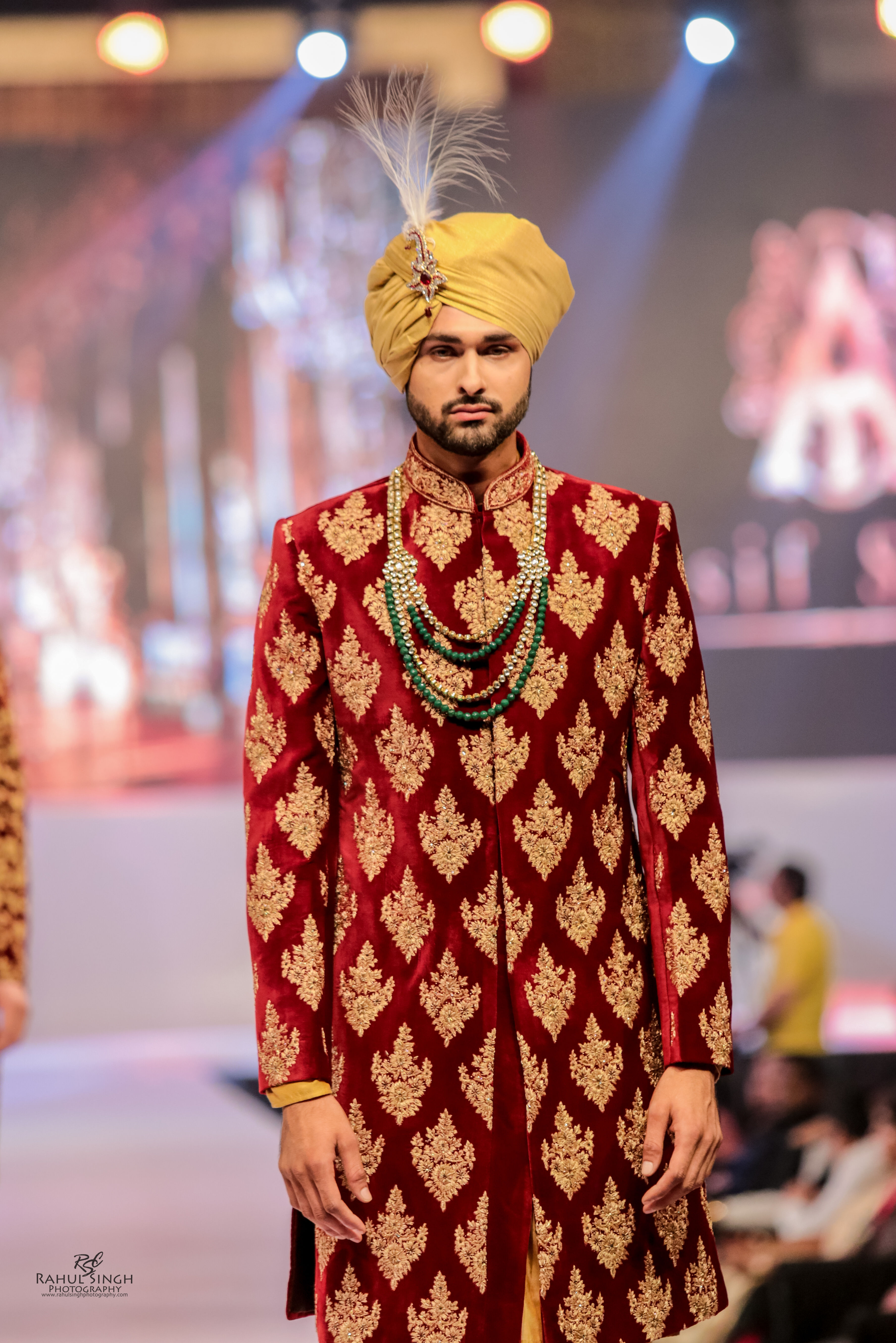 MARRON VALVET WITH HANDMADE THREAD SADI SWAROVSKI CUTDANA WORK.