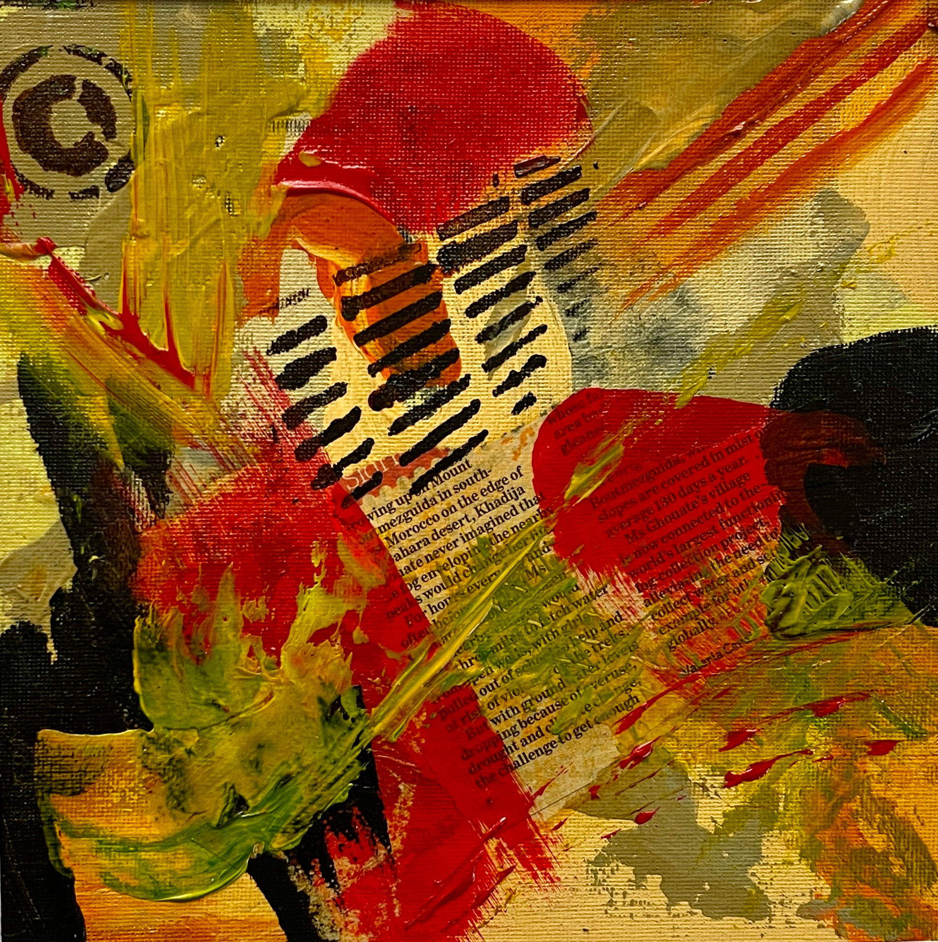 Red and Yellow Abstract Series Nr2.  20x20 cm