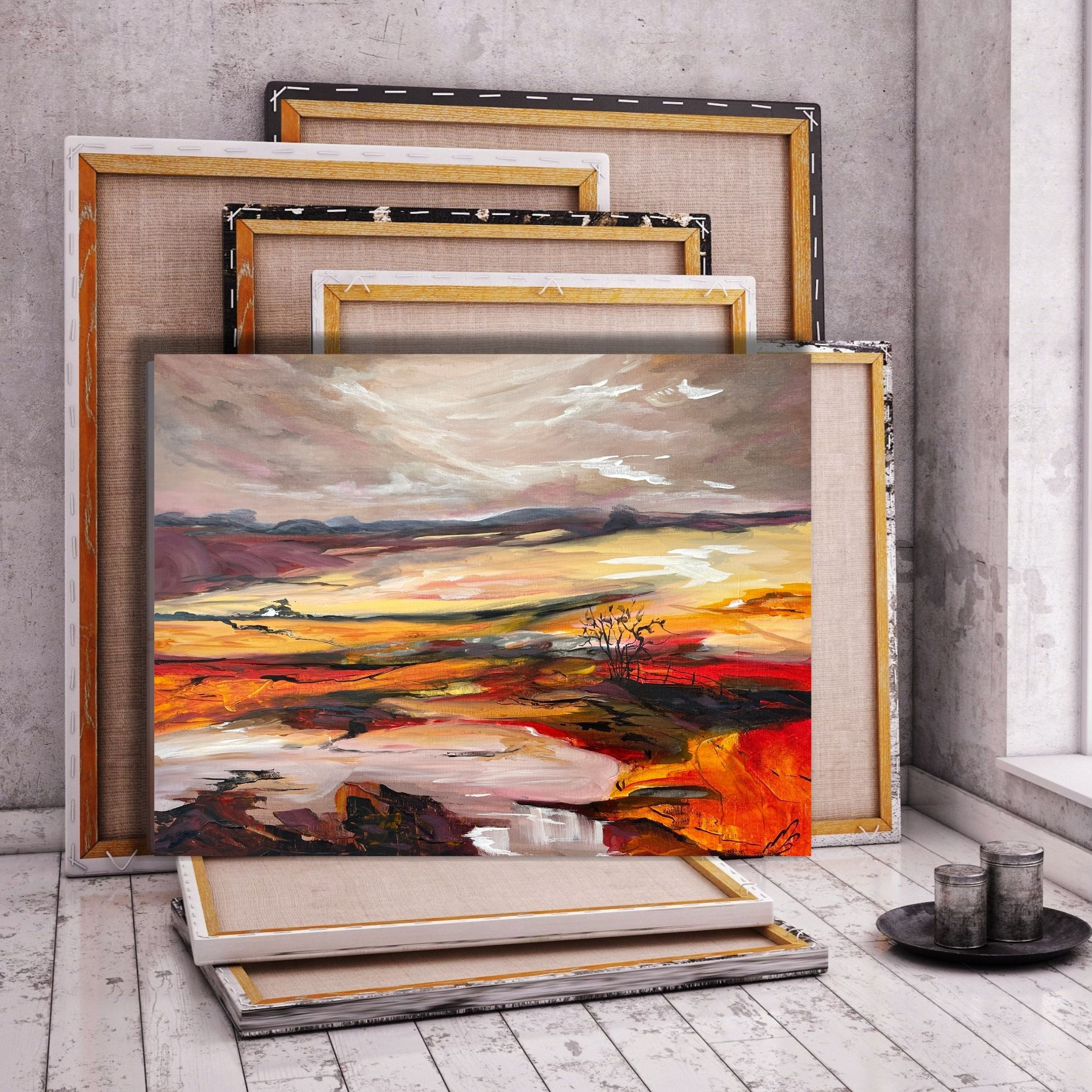 Warmth of Autumn, An Abstract Autumnal Landscape. 50x40 cm