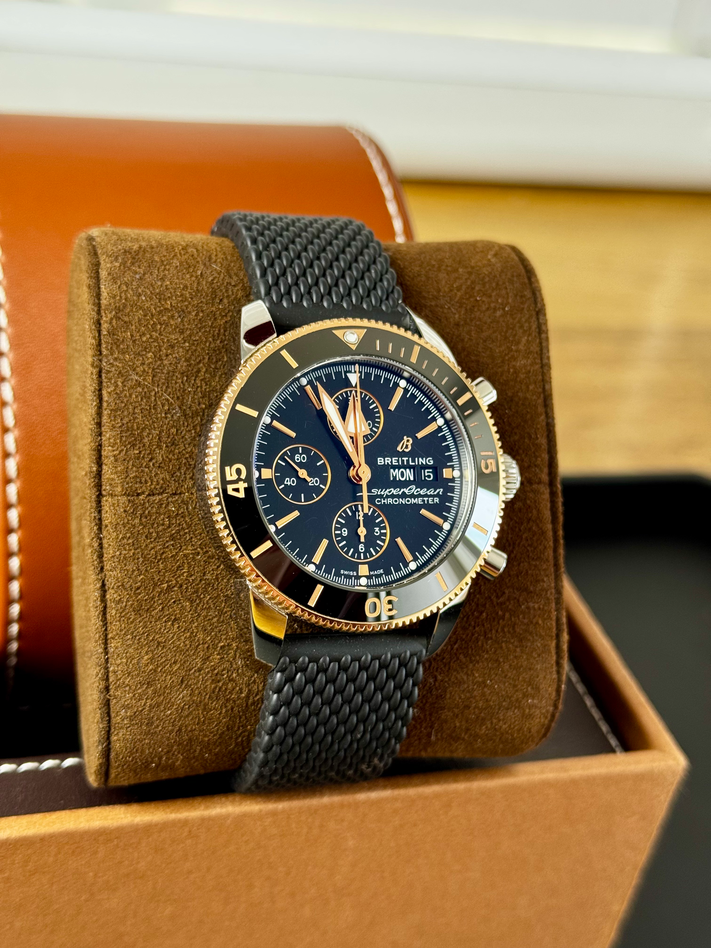 Breitling Superocean Heritage II Chronograph 44 |2018 | Black & Rose Gold U13313