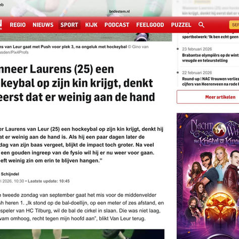 Krantenartikel prijst alert optreden Tristen na hersenschudding Laurens