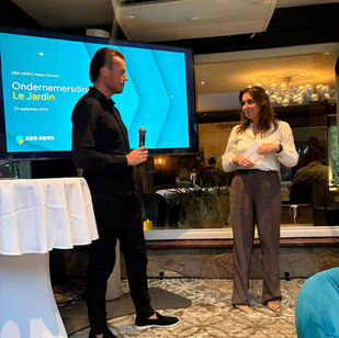 Eigenaar Jordi Luchtenberg was uitgenodigd voor het Ondernemersdiner van ABN AMRO bij Le Jardin in Rucphen