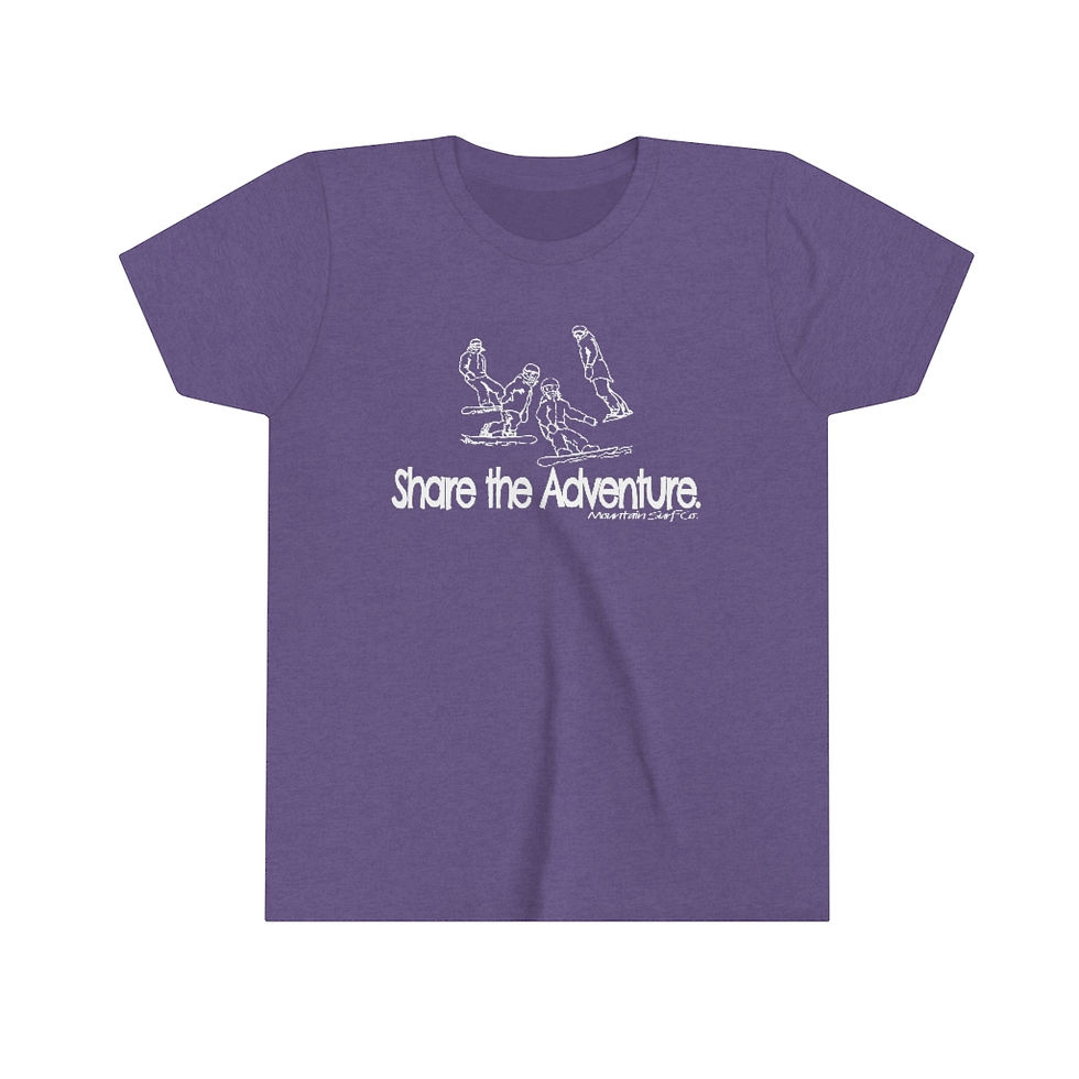 Thumbnail: Share the Adventure - Snowboard  - Family // Unisex Youth T-shirt