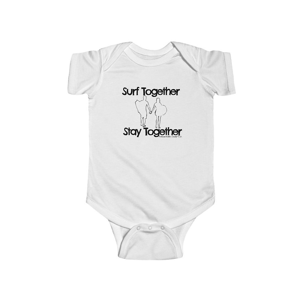 Thumbnail: Surf Together Stay Together - Couple // Unisex Baby Onesie