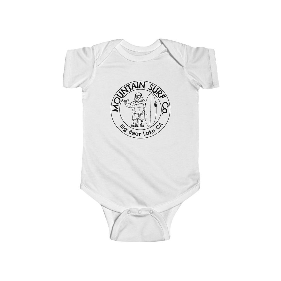 Thumbnail: Mountain Surf Co. - Surfer Bear // Unisex Baby Onesie