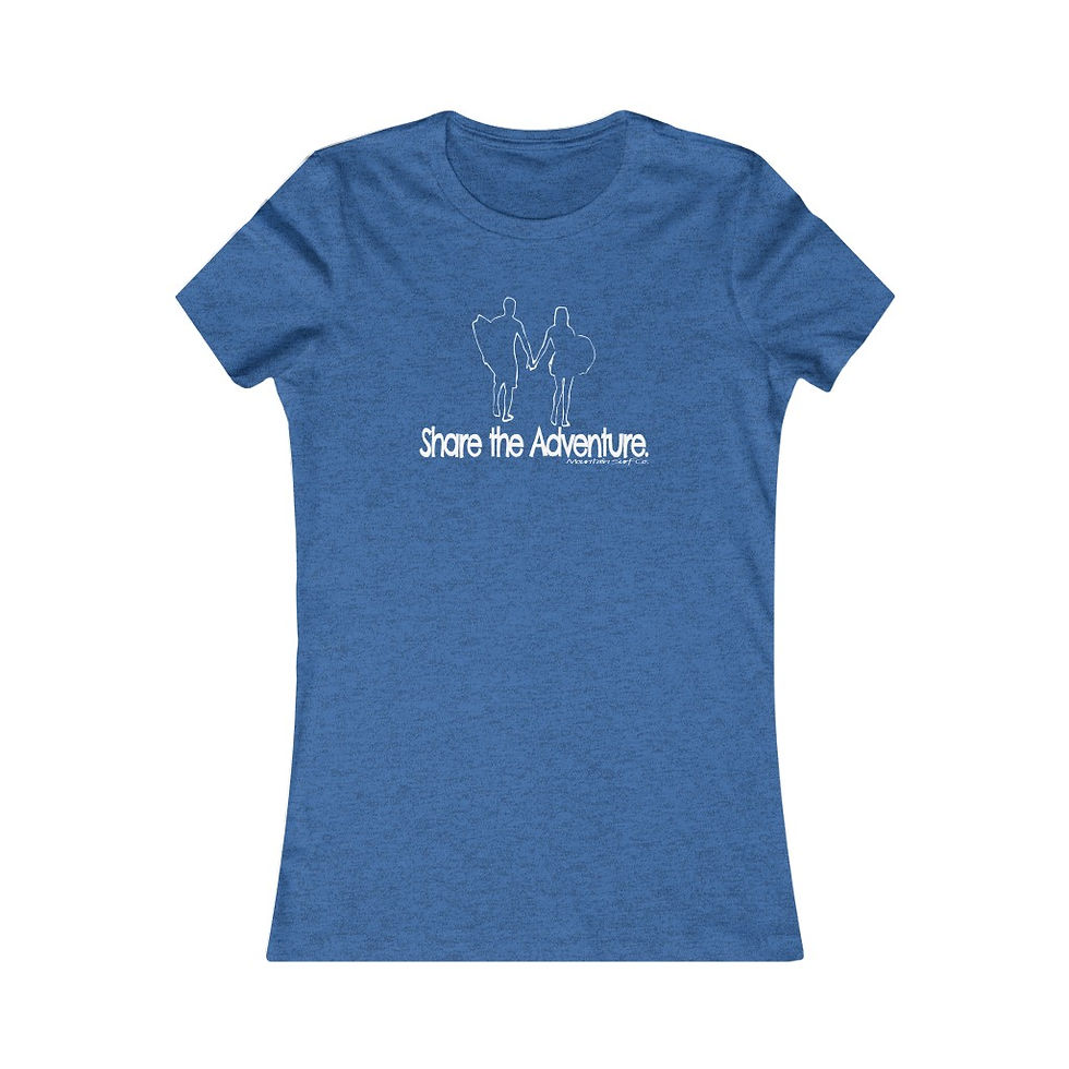 Thumbnail: Share the Adventure - Surfing - Couple // Women’s T-shirt - Slim Fit 