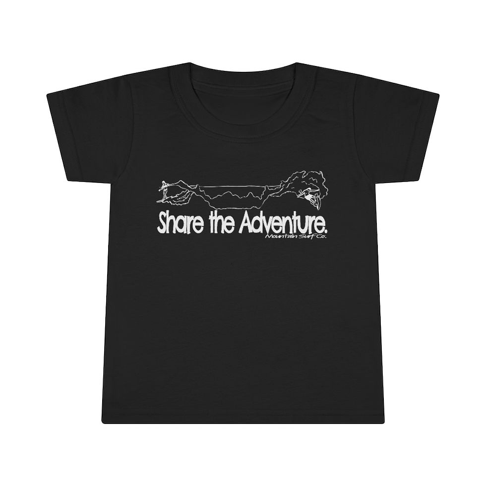 Thumbnail: Share the Adventure - Surfing - Split Peak // Unisex Toddler T-shirt