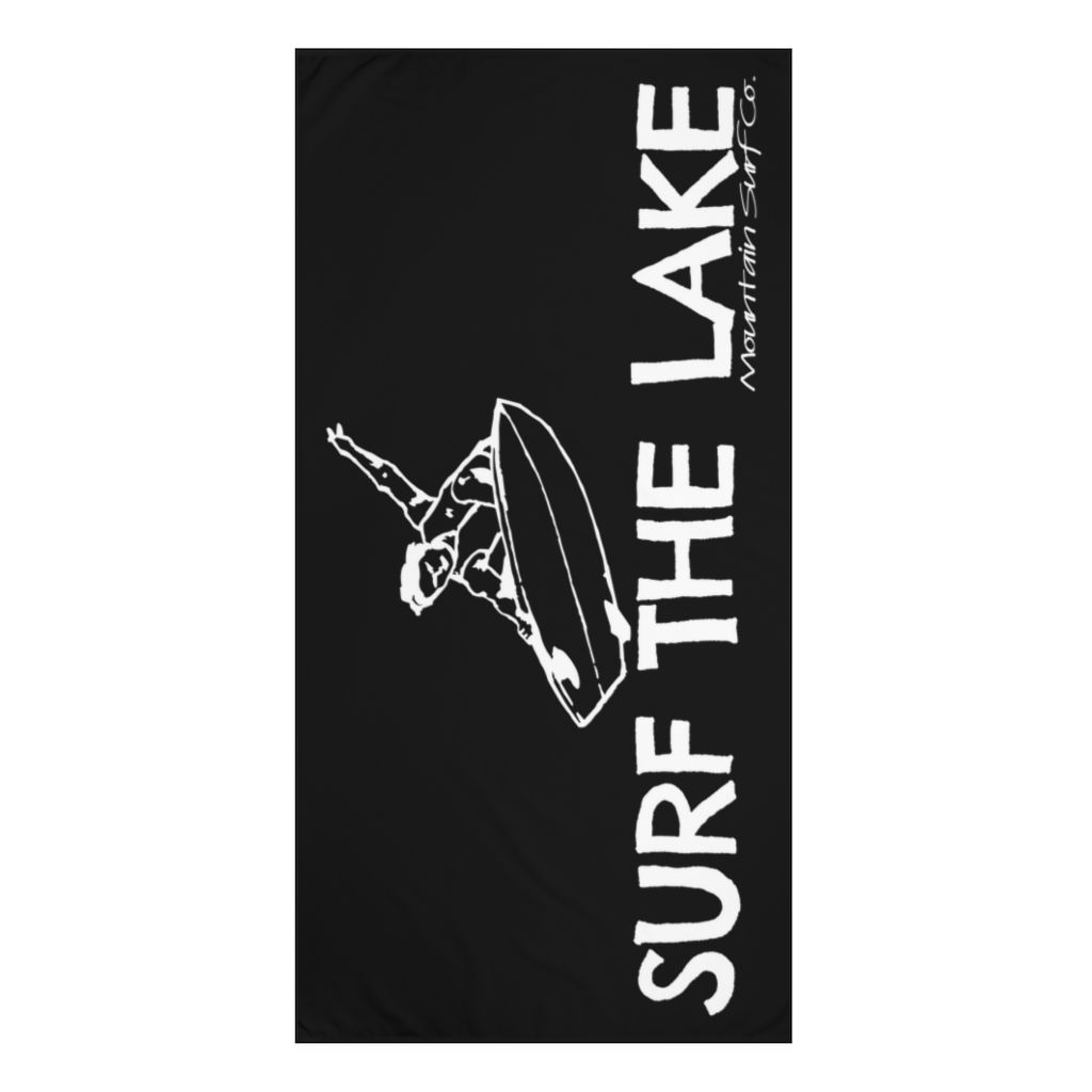 Surf the Lake - Wakesurf Air // Beach Towel - Black