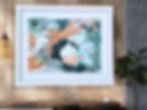 Framed mixed media textured wall art of botanical origin