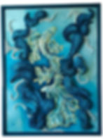In the current - textured mixed media sculptural wall art featuring fish swimming, ocean theme