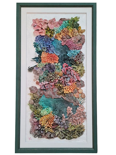 Mixed media coral reef clay composition
