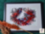 original alcohol ink painting created on yupo paper abstract flower wreath zentangle design