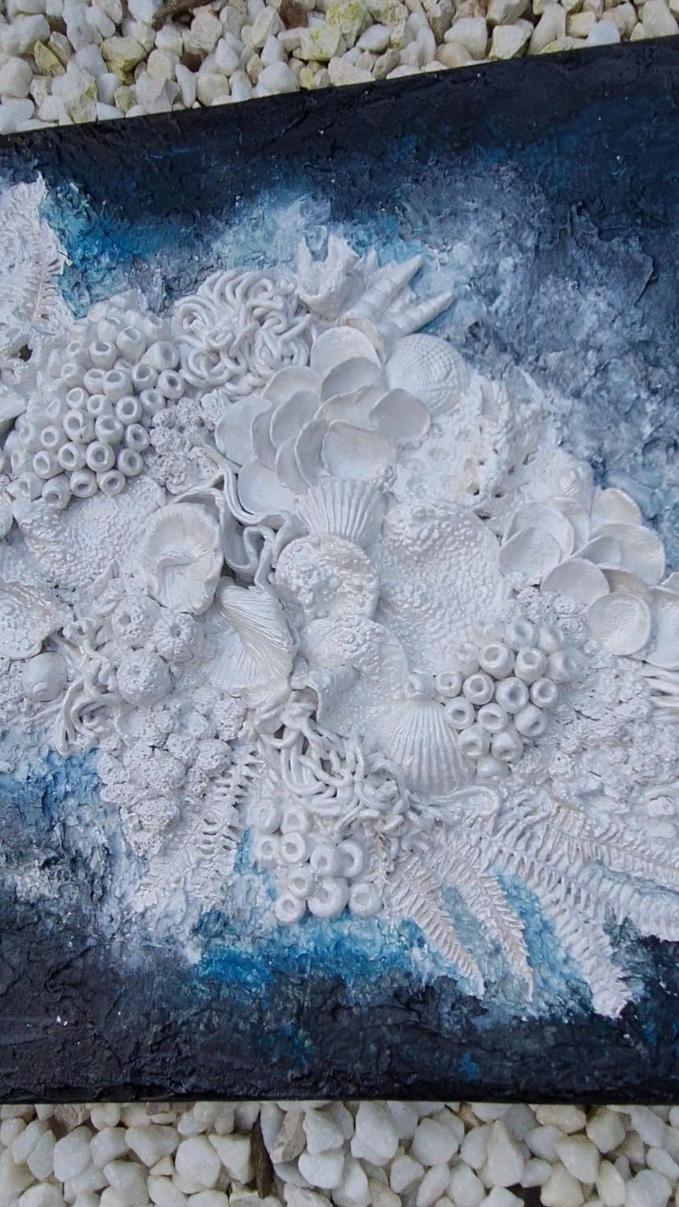 Thumbnail: dark blue and white ocean theme wall art no frame