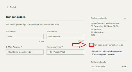 Dieses Bild zeigt, welches kästchen angekreuzt werden muss um Rabatte verwenden zu können