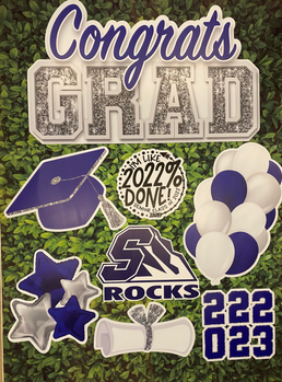 Blue & White Grad