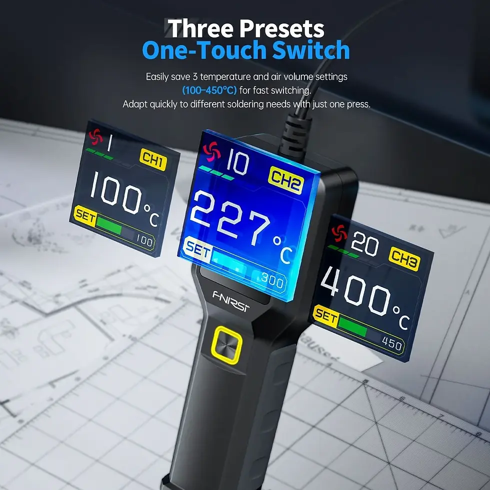 Miniatura: Estacion de Calor Pistola Aire Caliente Inteligente  Fnirsi Sag-55pro
