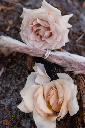 Boho themed flowers and decorations for elopement ceremony at sleeping turtle preserve, venice, fl
