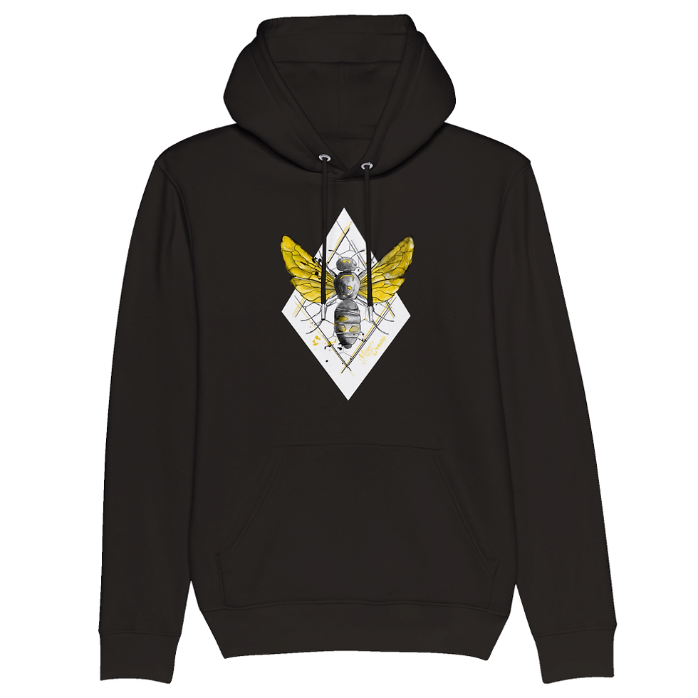 Sweat à capuche unisexe bio By MelAnge D’encres Abeille