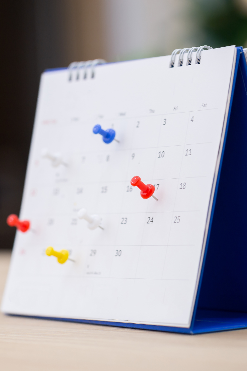 Social media content calendar