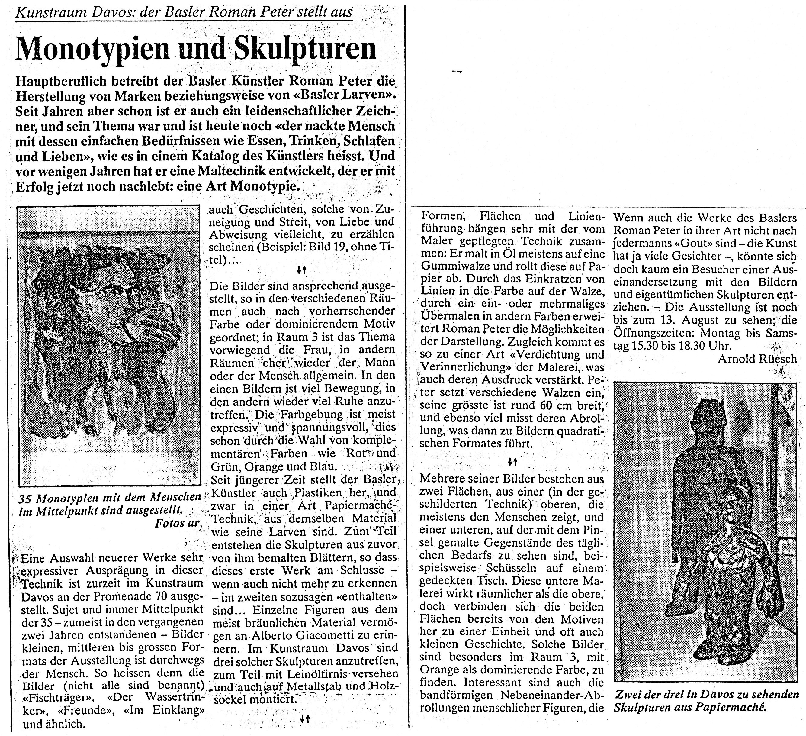 1992, Davoser Zeitung