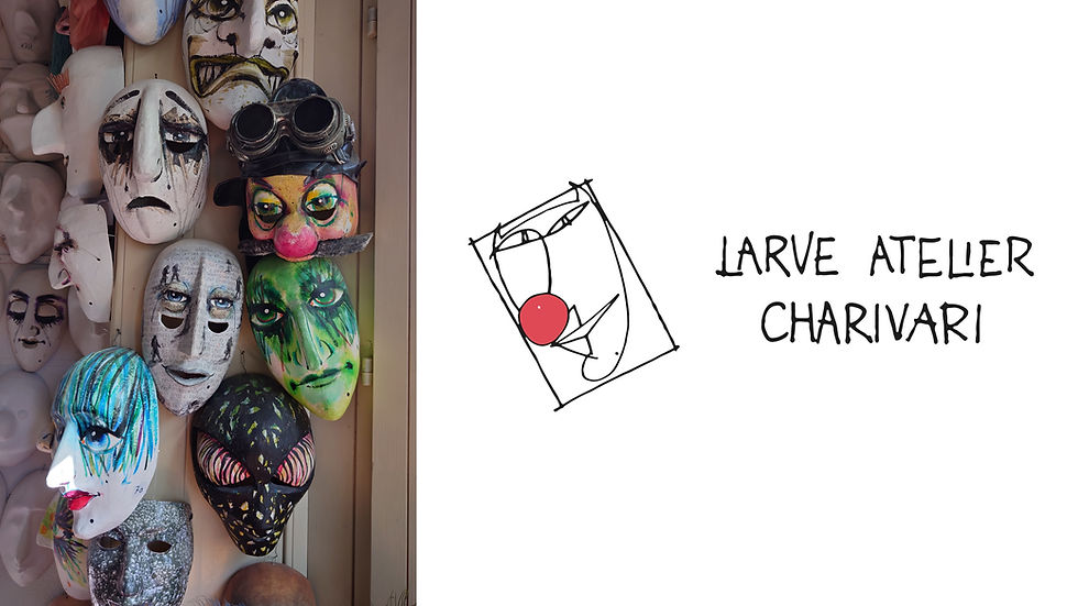 Thumbnail mit Basler Larven und dem Teufel Logo des Larven Atelier Charivari in Basel