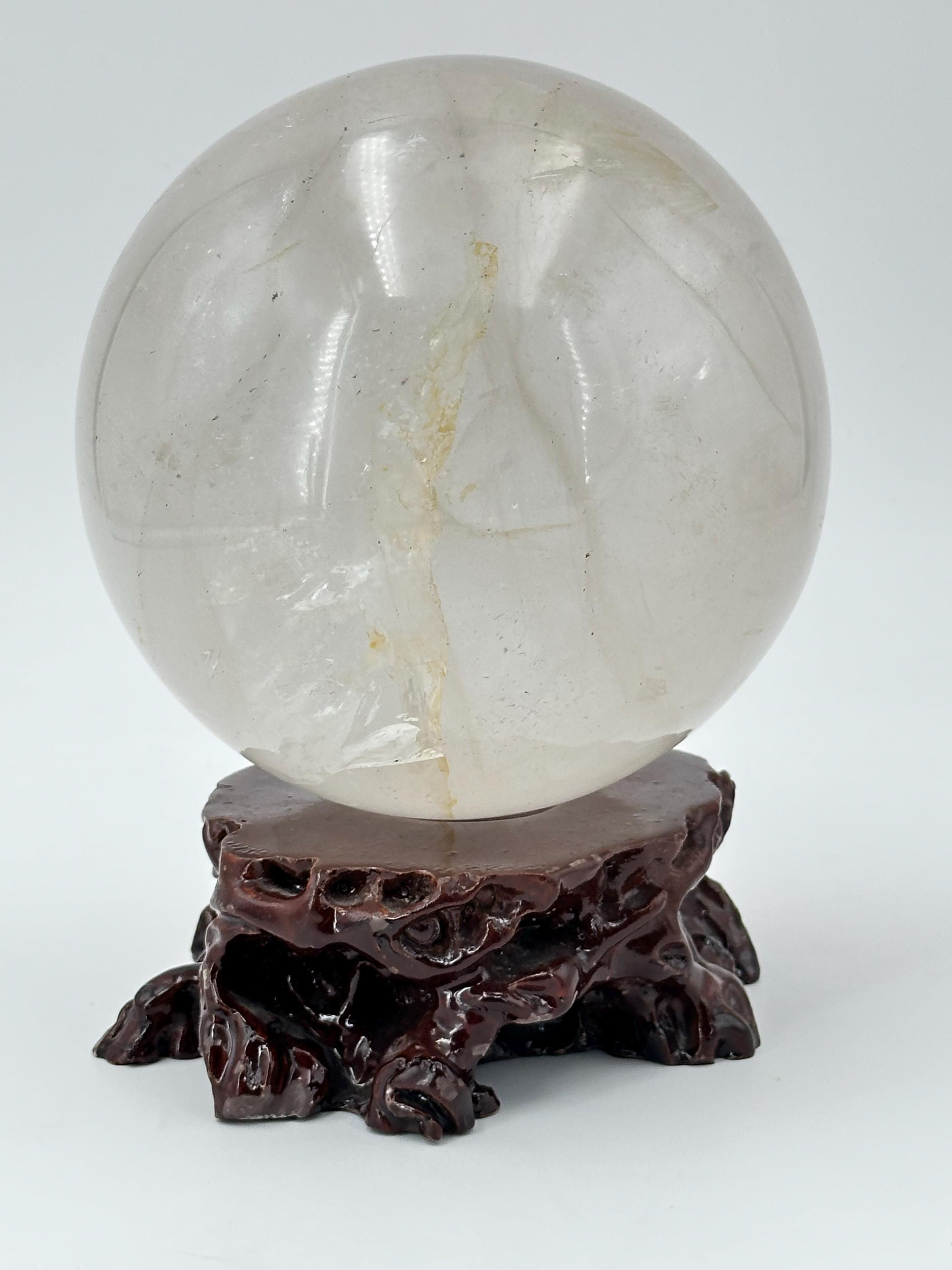 Large Quartz Sphere with Iron Inclusion