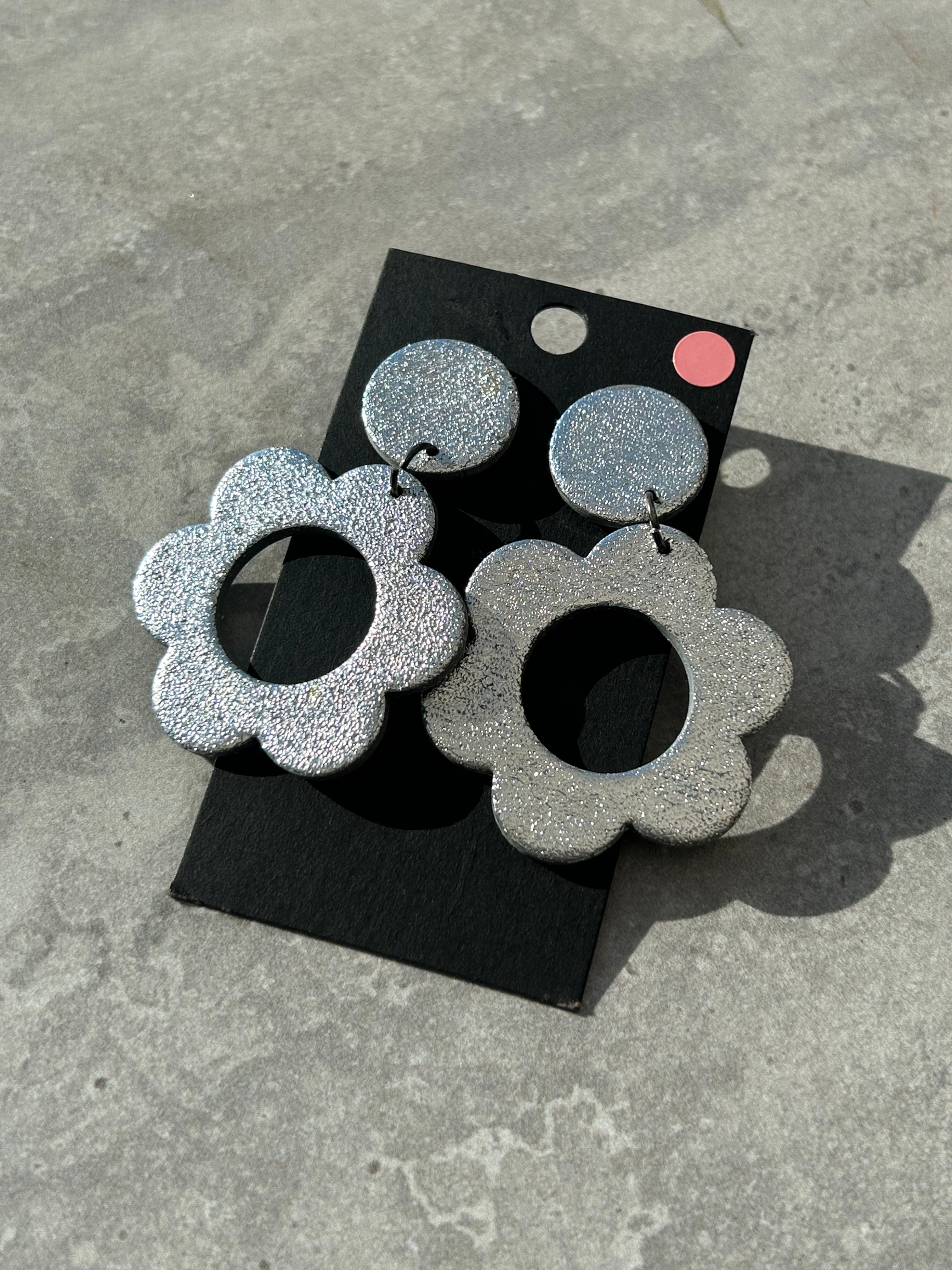 Silver  metallic large flowers