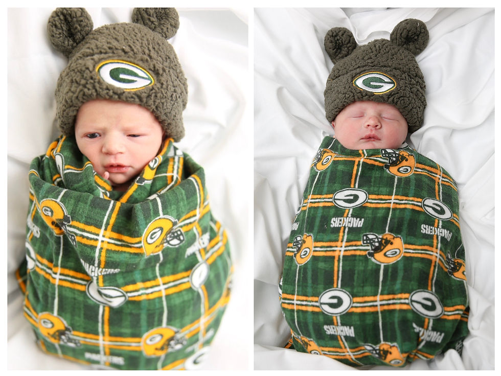 Margo Lake at one-day old next to Ronni Wren at one-day old