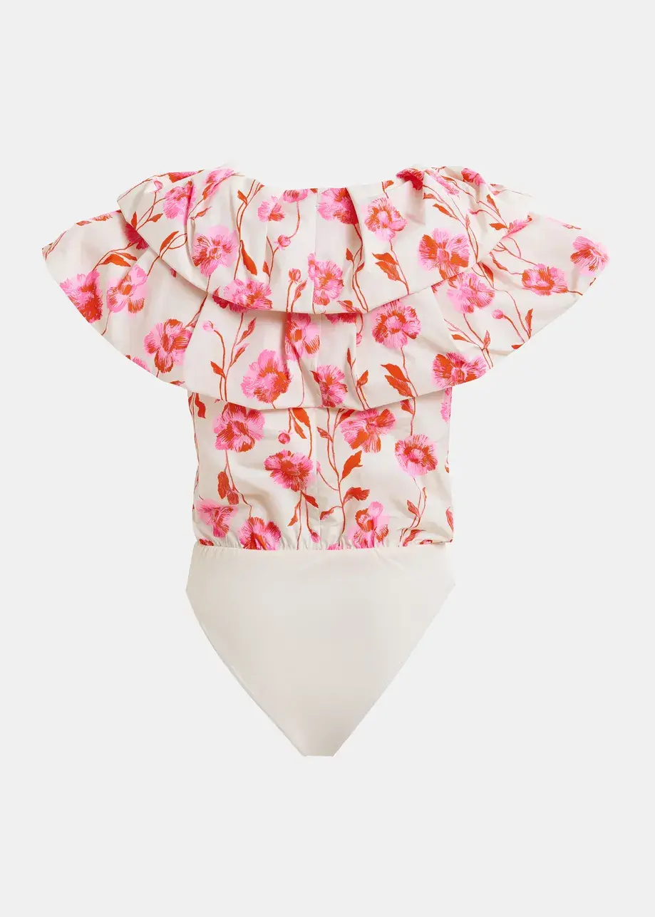 Miniatura: Body con cuello de pico y volantes. Essentiel Antwerp