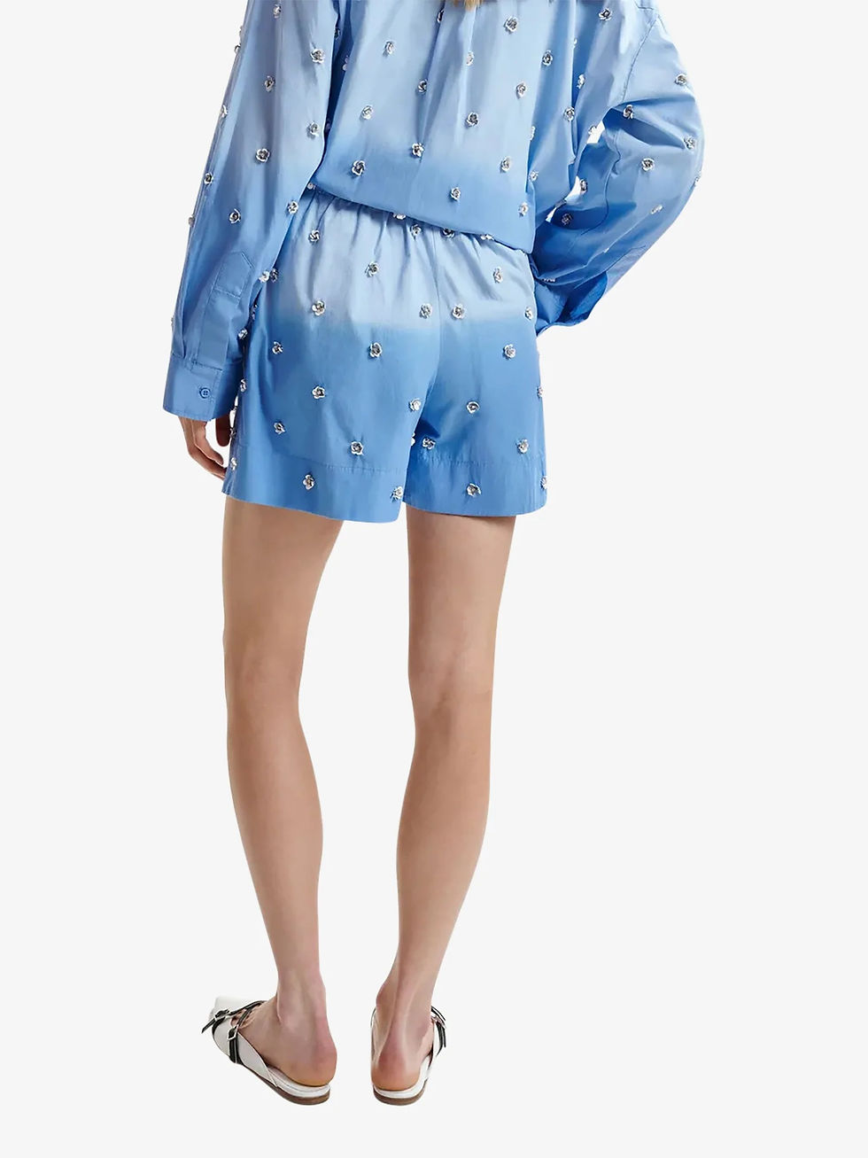 Miniatura: Mini short azul  con adornos flores.   Essentiel Antwerp