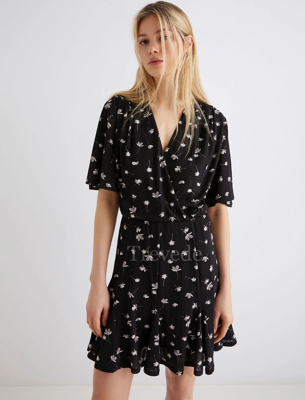 Vestido de punto estampado - NEGRO. Marella